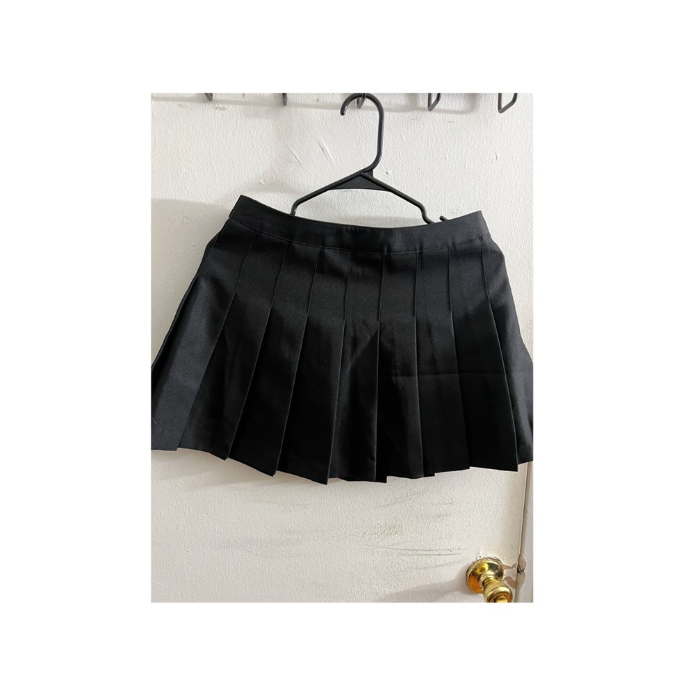 Black Pleated Mini Skirt